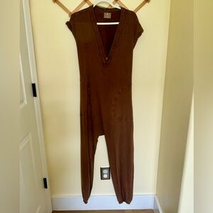 Free people movement Brown V-Neck Jumpsuit